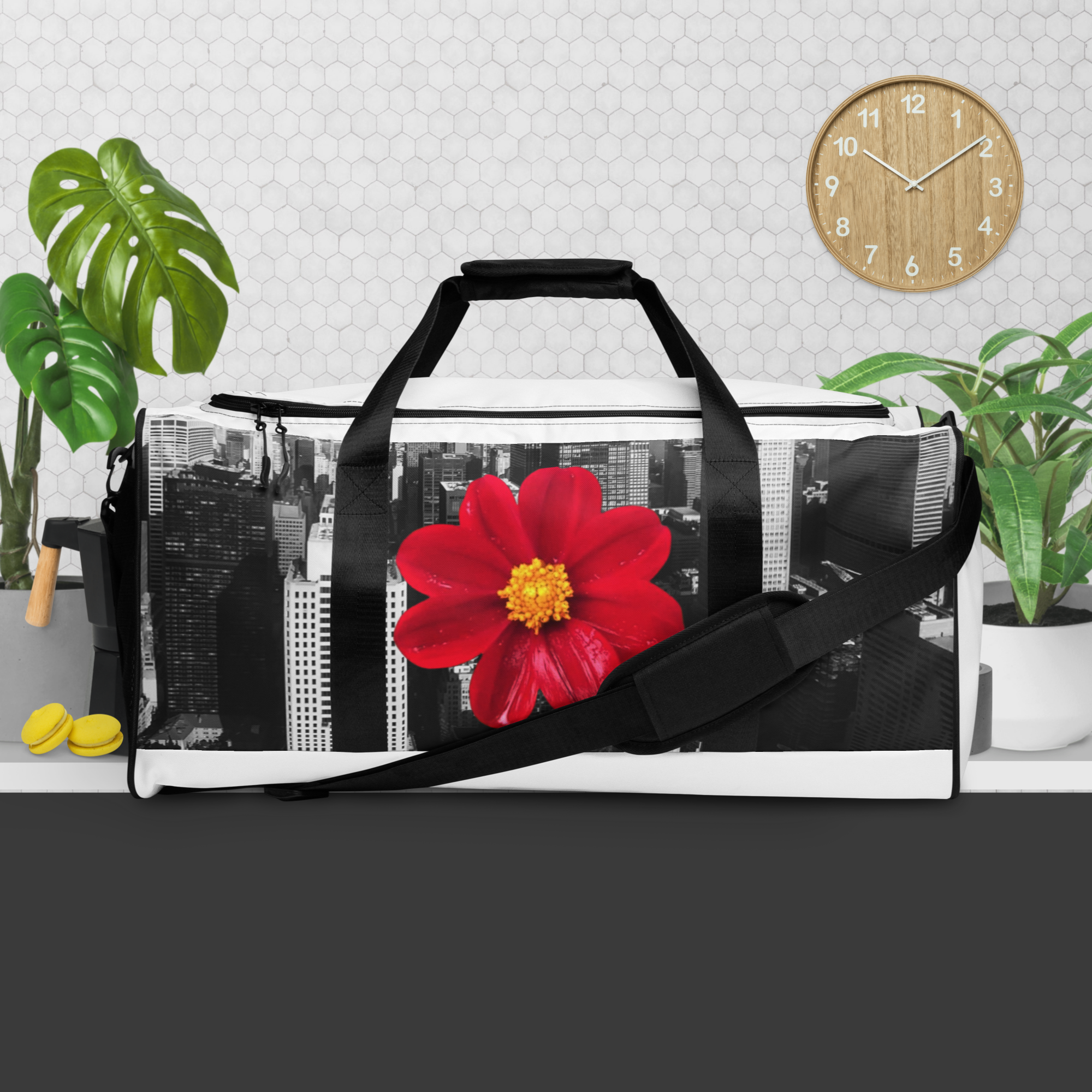 Red Flowered Travel Duffle Bag - Purpose Garden Collective
