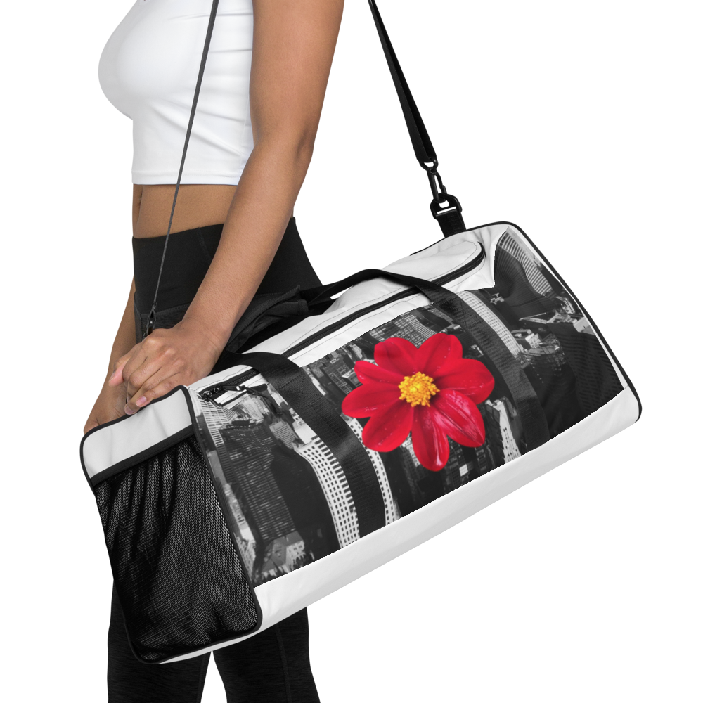 Red Flowered Travel Duffle Bag - Purpose Garden Collective