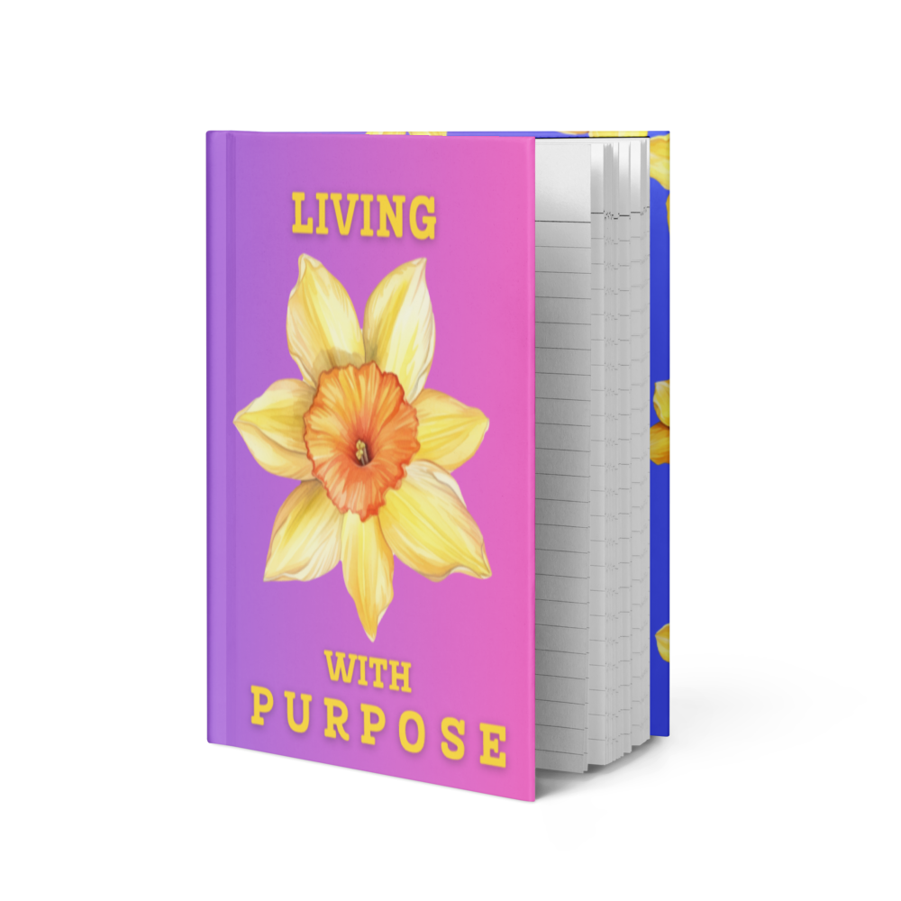 Living With Purpose Journal - Pink & Purple with Yellow Floral Accents