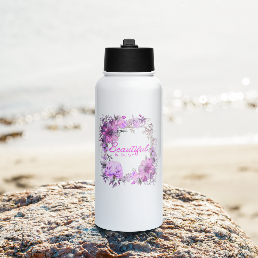 Beautiful & Busy Motivational Water Bottle - Purpose Garden Collective