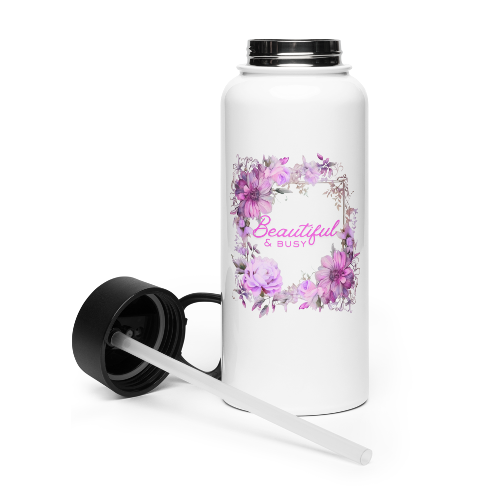 Beautiful & Busy Motivational Water Bottle - Purpose Garden Collective